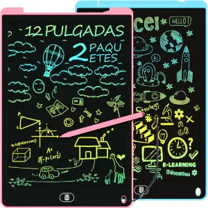 12 Pulgadas 2 Packs Tableta Escritura LCD, Electight Tablet Escritura Pantalla Colorido Infantil