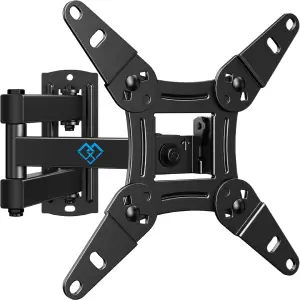 PERLESMITH Soporte TV Pared Inclinable Giratorio Rotatorio 360°, Soporte TV para TV 13-42 Pulgadas, Máx VESA 200x200mm, Capacidad 20kg, para Salón y Dormitorio